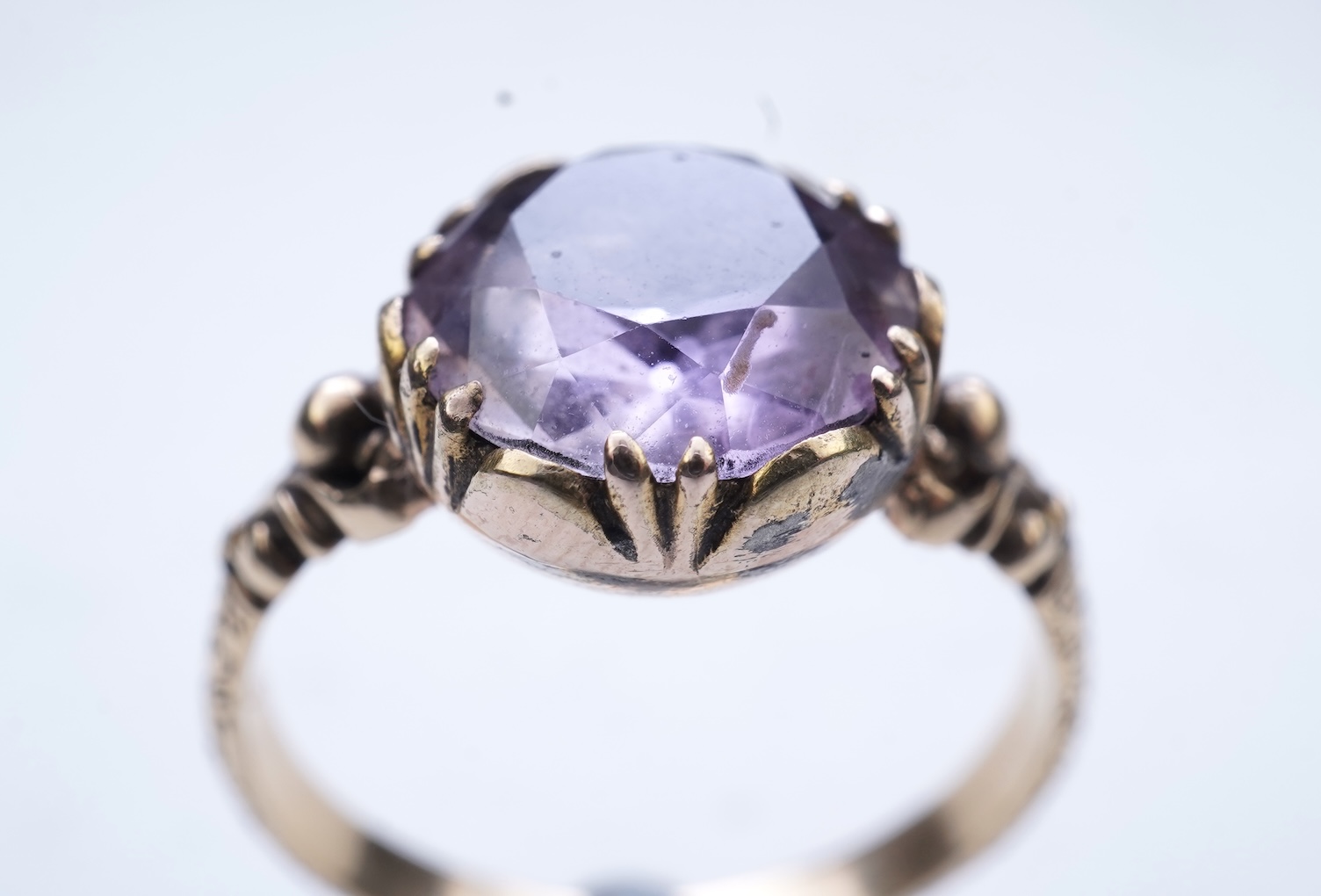 An amethyst ring, 19th century composite